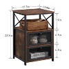 VECELO 42 in. Lift Top Coffee Table and 2 Nightstands, Hidden storage compartment & 2 Storage Shelves, End/Side Table with Door, Brown - 4 of 4