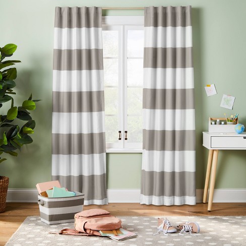 84 Blackout Tassel Kids' Curtain Panel White/black - Pillowfort™ : Target