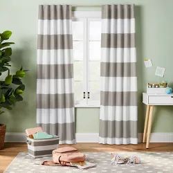 84" Blackout Rugby Stripe Panel Gray - Pillowfort™