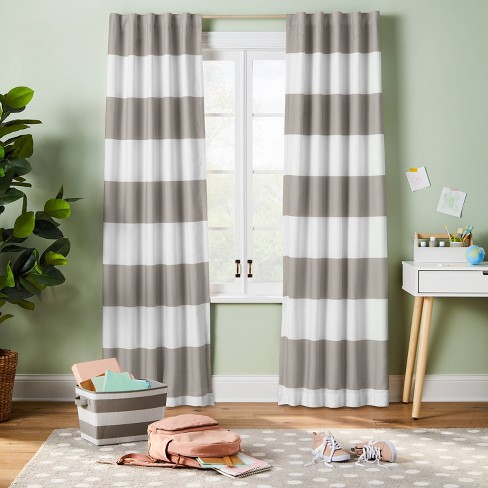 84 Blackout Rugby Stripe Panel Gray, Target Gray Striped Curtains