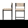 CAVINAS Woven Bar Stools Set of 2, Durable Kitchen Stool with Natural Paper Rope Seat and Black Metal Frame - 4 of 4