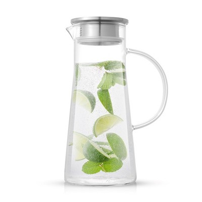 Joyjolt Beverage Serveware Glass Pitcher With Handle & 2 Lids - 60 Oz Carafe  For Hot Liquids Or Cold Drinks : Target