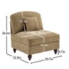 Vynxaria Modern Armless Sofa Light Coffee Chenille, W/1 Pillow, Detachable Ruffle Skirts, Multi-Module Configurable, Curved Petal Armrests - 4 of 4