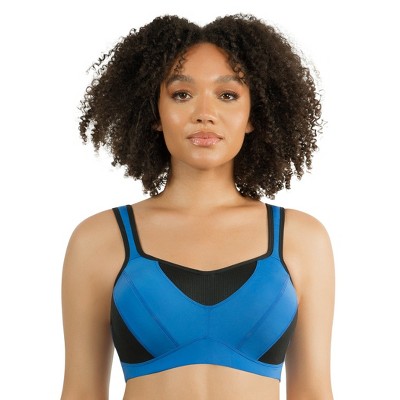 Parfait Women's Wave Wire-free Zip Front Sports Bra - Nautical