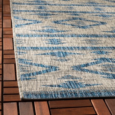 Gray Rectangular Non-Slip Synthetic Easy Care Rug, 27" x 10"
