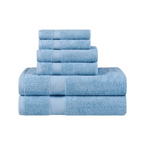 Modern Solid Classic Premium Luxury Cotton 6 Piece Bath, Face, and Hand Towel Set by Blue Nile Mills - 1 of 4