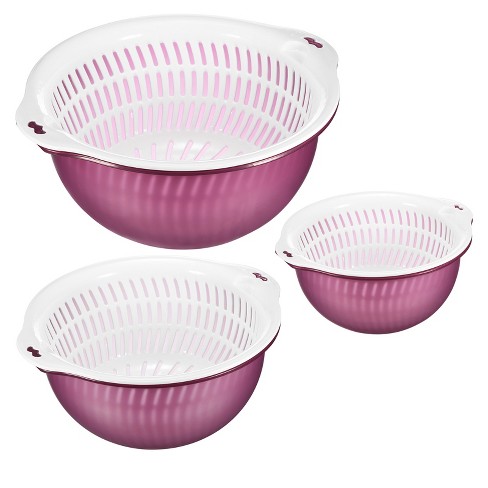 Arrow Plastic Bowl & Colander Set with Lid, 3 pc - Foods Co.