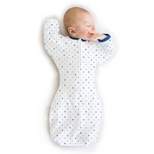SwaddleDesigns Transitional Swaddle Sack Wearable Blanket - Blue Tiny Triangles - S - 0-3 Months