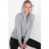 JENNIE LIU Women's 100% Pure Cashmere Long Sleeve Zip Hoodie Cardigan Sweater - 2 of 4