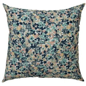 22"x22" Oversize Speckled Floral Poly Filled Square Throw Pillow - Rizzy Home: Indoor/Outdoor, Botanical Canvas Design - 1 of 4