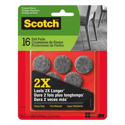 16pk Heavy Duty Felt Gray - Scotch