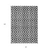 Black Gray And Silver Geometric Washable Indoor Outdoor Area Rug - 3 of 4