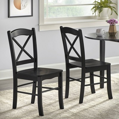 Buylateral Set of 2 Tiffany Farmhouse Cross Back Dining Chairs