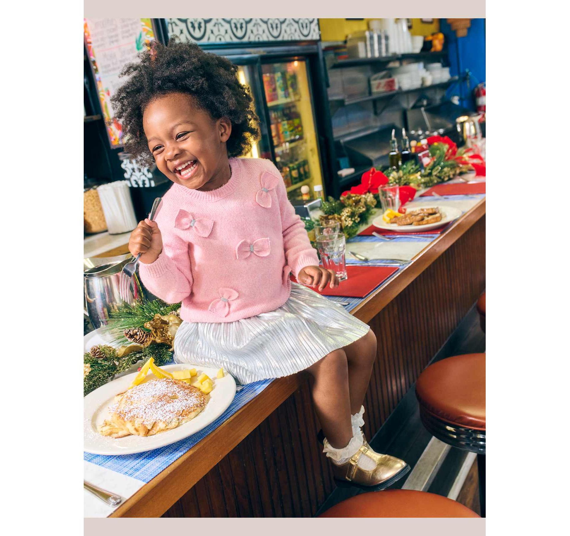 The Children's Place Toddler Girls Long Sleeve Bow Sweater