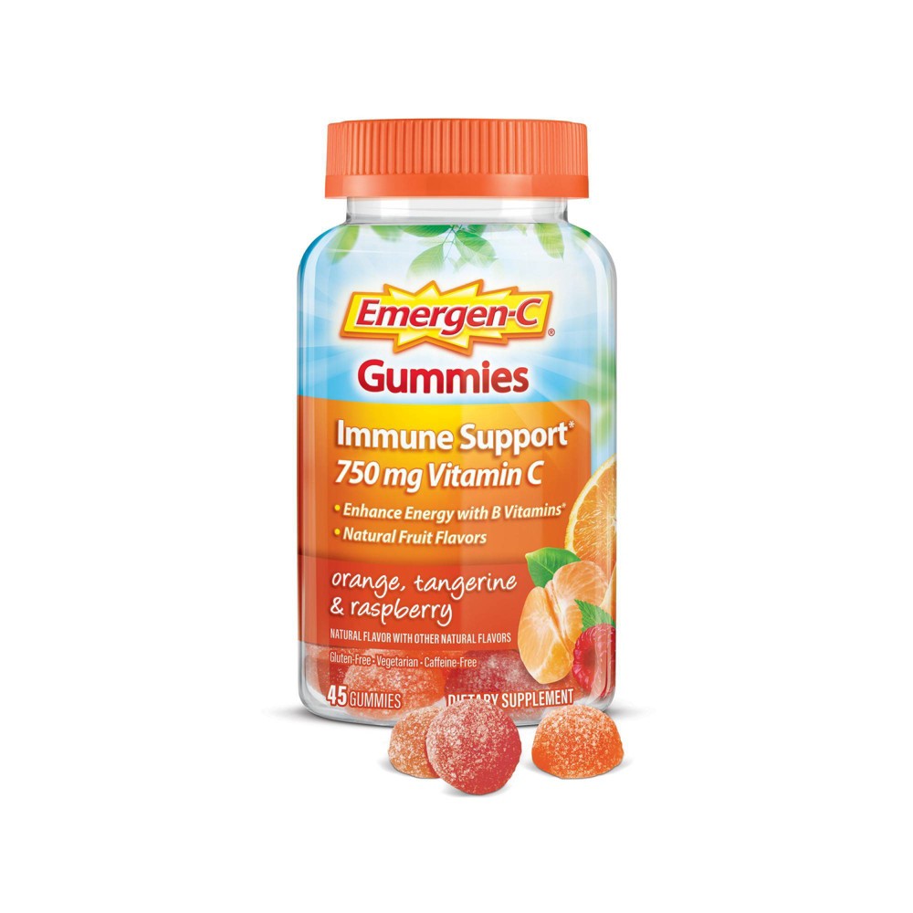 Photos - Vitamins & Minerals Emergen-C Vitamin C Immune Support Gummies - Orange, Tangerine & Raspberry