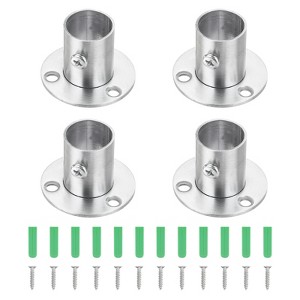 Unique Bargains Flange Closet End Supports Diameter Rod Bracket 4 Pcs - 1 of 4
