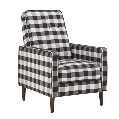 Herman Buffalo Check Plaid Accent Chair Black White Inspire Q