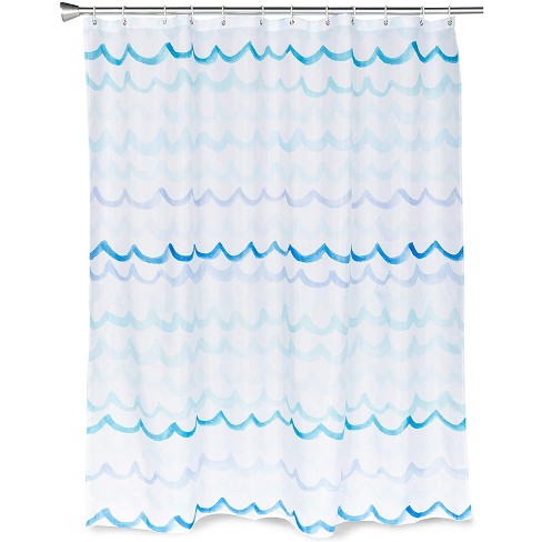  Sevendec Sea Wave Beach Waterproof Shower Curtain Blue Ocean  Bathroom Decor Shower Curtain with Hooks W71 x L71 : Home & Kitchen