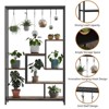 5-Tier Tall Indoor Plant Stand with Hanging Hooks and Large Metal Shelf - Multi-Purpose Display Rack for Garden - 3 of 4