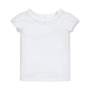 Hope & Henry Girls' Short Sleeve Knit Top with Tulip Sleeves, Infant - 1 of 4