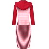 Women's Casual 3/4 Sleeve Hoodie Dress Casual Slim Pullover Knee Length Hoodie Dresses with Pocket - 4 of 4
