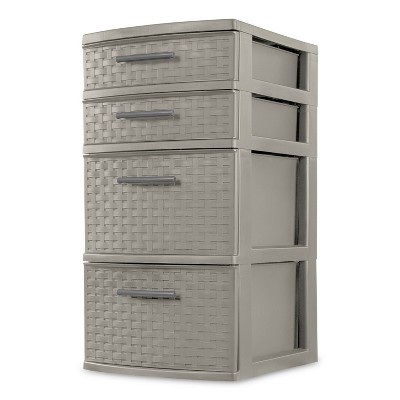 Photo 1 of 4 Drawer Medium Weave Tower Gray - Room Essentials