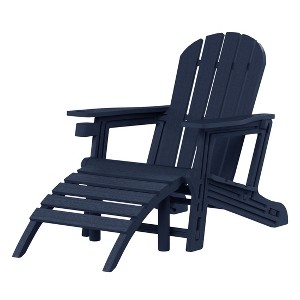 WestinTrends Azura No-Tools Outdoor HDPE Patio Adirondack Chair with Patio Ottoman - 1 of 4
