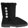 bebe Girl's Fur Trim Winter Boot with Sparkling Rhinestone Buttons - Chic and Cozy Stylish Boot for Girls - 2 of 4