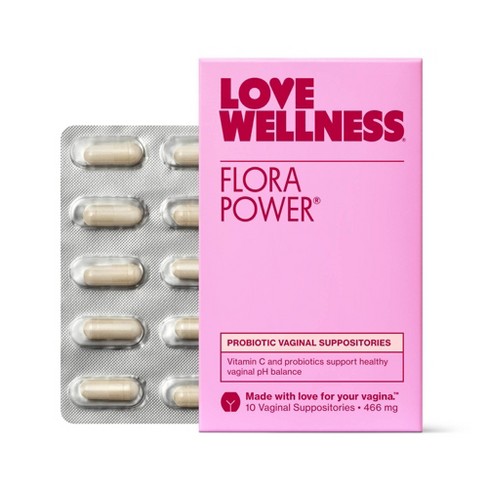 Love Wellness Flora Power For Balanced Vaginal Bacteria & Odor Suppositories - 10ct - image 1 of 4