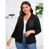 Plus Size 3/4 Sleeve Knitted Cardigan Lightweight Open Front Coat Cardigans - 2 of 4