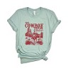 Simply Sage Market The Cowboy Tour Distressed Short Sleeve Tee - XL - Seafoam - 2 of 4