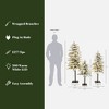LuxenHome 3-Piece Pre-Lit Green Sweeping Branches Artificial Christmas Tree Set with Light Faux Snow - 3 of 4