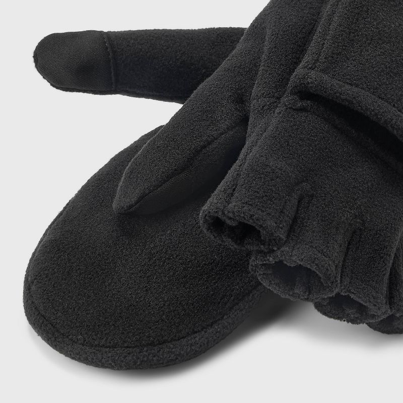 Men&#39;s Flip Top Fleece Gloves - All In Motion&#8482; Black, 3 of 5