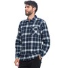 Ashford & Brooks Mens Flannel Button Down Plaid Long Sleeve Casual Shirt - Navy White Blue Plaid - Medium - 2 of 4