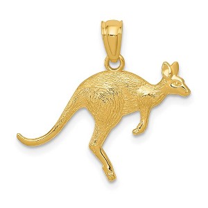 Black Bow Jewelry 14k Yellow Gold Hopping Kangaroo Pendant - 1 of 4
