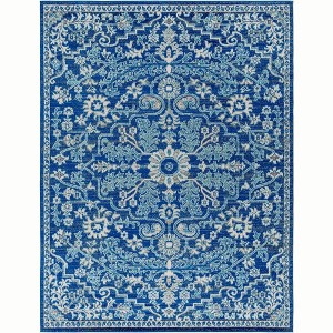 Mark & Day Olivia 7'10"x10'3" Rectangle Woven Indoor Area Rugs Dark Blue: Traditional Medallion, Stain-Resistant, Polypropylene - 1 of 4