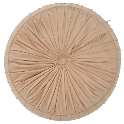 Champagne Velvet 18" Round Tufted Floor Pillow