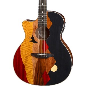 Luna Vista Wolf Tropical Wood Left-Handed Acoustic-Electric Guitar Gloss Natural - 1 of 4