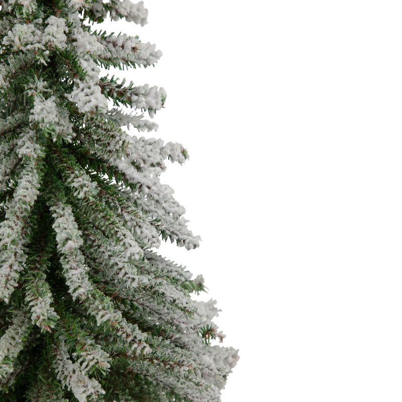 Northlight 1.5 FT Potted Flocked Downswept Mini Village Pine Medium Artificial Christmas Tree - Unlit, 5 of 7