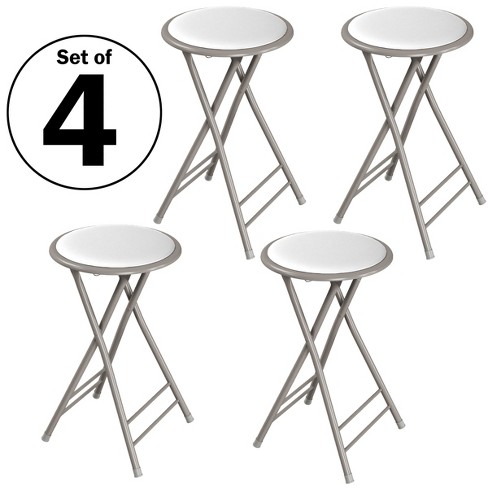 Trademark Home Heavy duty 24 inch Folding Stools With Padded Seats