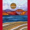 Men's Design By Humans Beach Landscape Stain Glass By Maryedenoa T-Shirt - 2 of 4