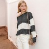Anna-Kaci Women's Off-Shoulder Color Block Knit Sweater with Long Sleeves - 2 of 4