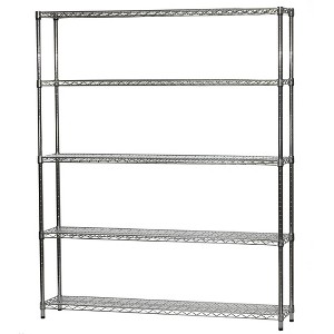 Shelving.com Chrome Wire Shelving with 5 Tier Shelves - - 1 of 4