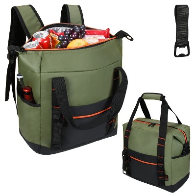 Tirrinia 22qt/36 Cans Backpack Cooler, Soft Sided Cooler with Front Pockets