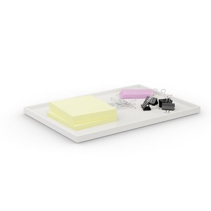 TRU RED Slim Stackable Plastic Tray White TR55265 - 1 of 3