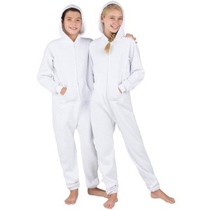Joggies - White Frosting Kids Footless Hoodie One Piece - 1 of 4