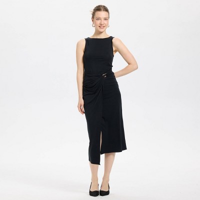 Women's Draped Sheath Midi Bodycon Dress - A New Day™