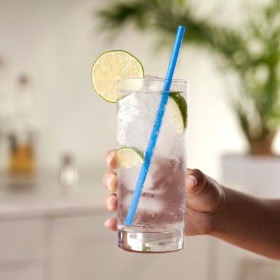 True Multicolor Long Disposable Plastic Straws, Set of 100