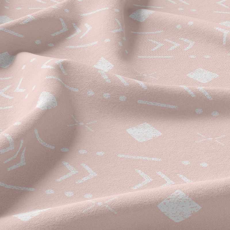 Sweet Jojo Designs Girl Kids Twin Sheet Set Boho Geometric Pink and White 3pc, 4 of 5