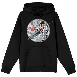 Rurouni Kenshin Sagara Sanosuke Long Sleeve Black Adult Hooded Sweatshirt - 1 of 3